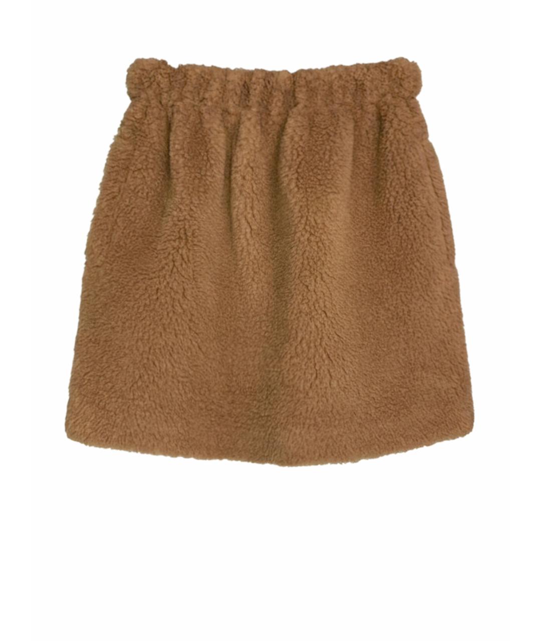 MAX MARA Коричневая шерстяная юбка мини, фото 1