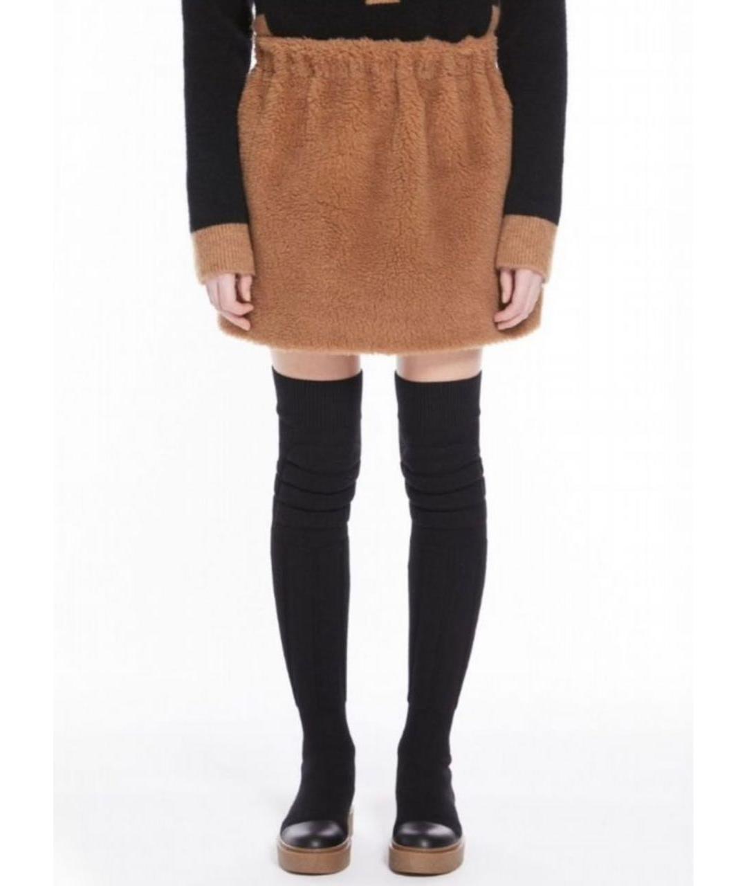 MAX MARA Коричневая шерстяная юбка мини, фото 6