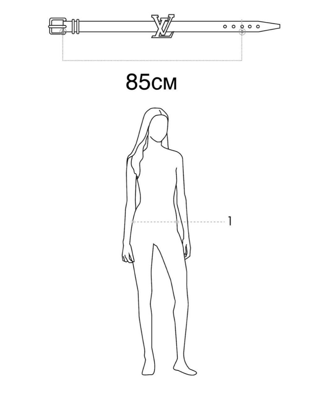 LOUIS VUITTON Черный кожаный ремень, фото 7