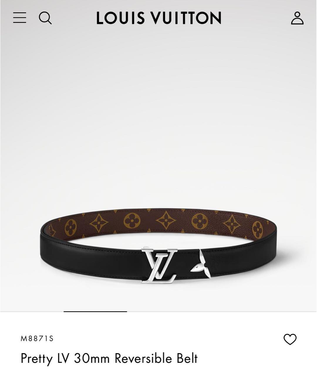 LOUIS VUITTON Черный кожаный ремень, фото 9