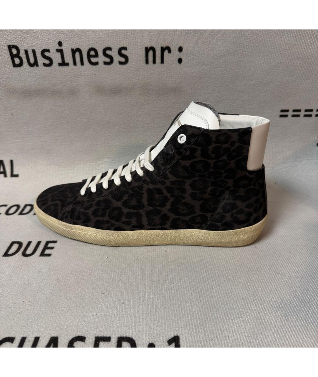 SAINT LAURENT Черные замшевые высокие кроссовки / кеды, фото 8