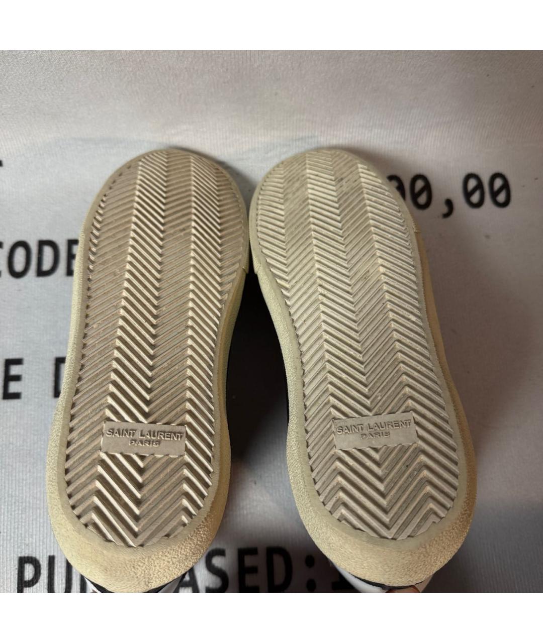 SAINT LAURENT Черные замшевые высокие кроссовки / кеды, фото 5