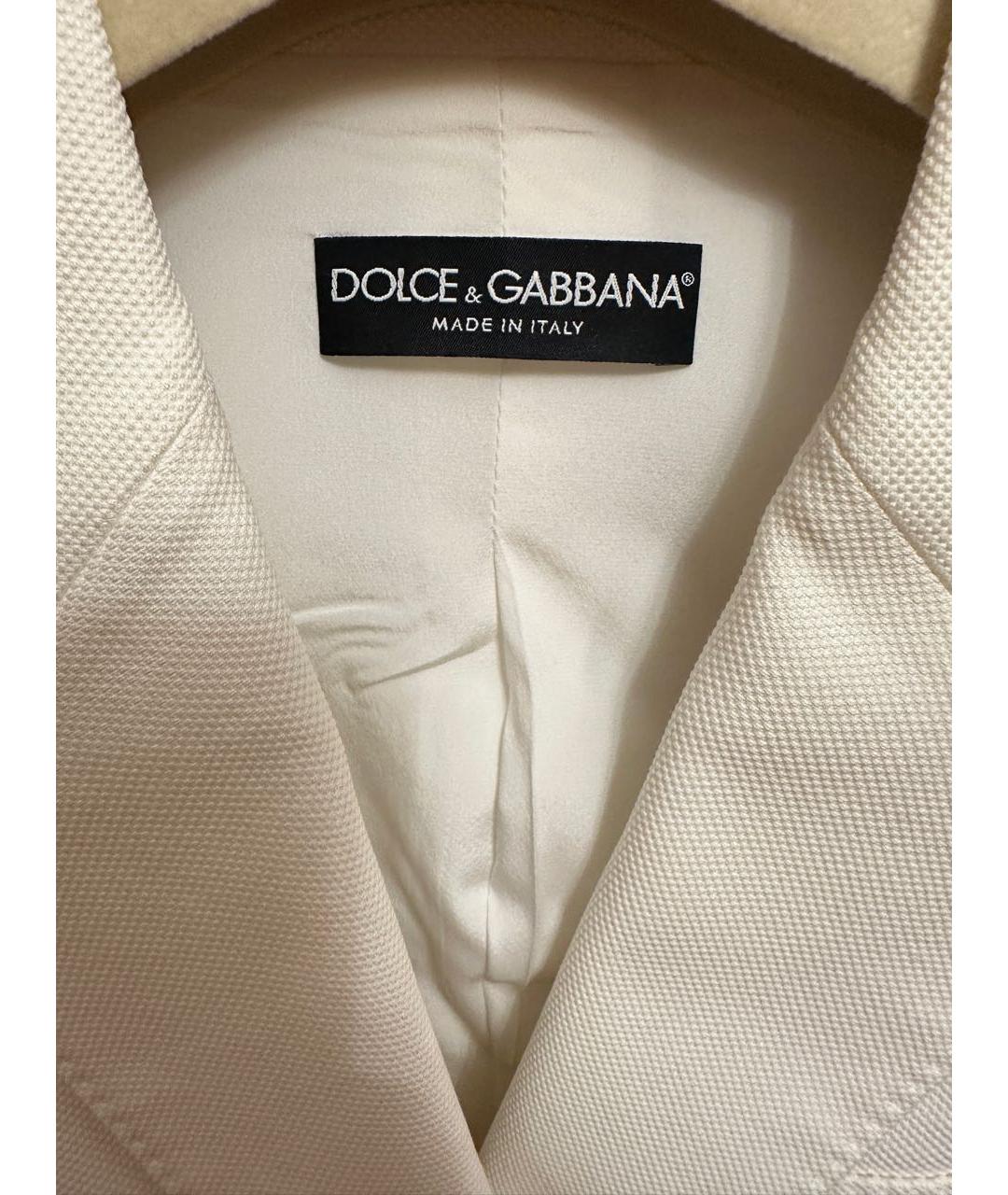 DOLCE&GABBANA Белый хлопковый жакет/пиджак, фото 3