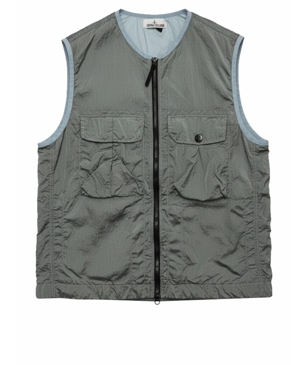 STONE ISLAND Серый полиэстеровый жилет, фото 1