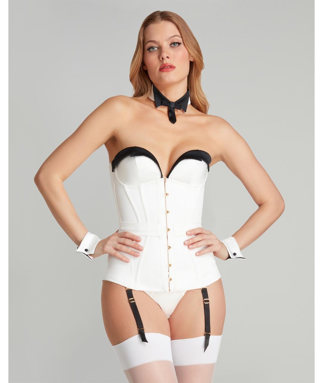 AGENT PROVOCATEUR Белый шелковый корсет, фото 6