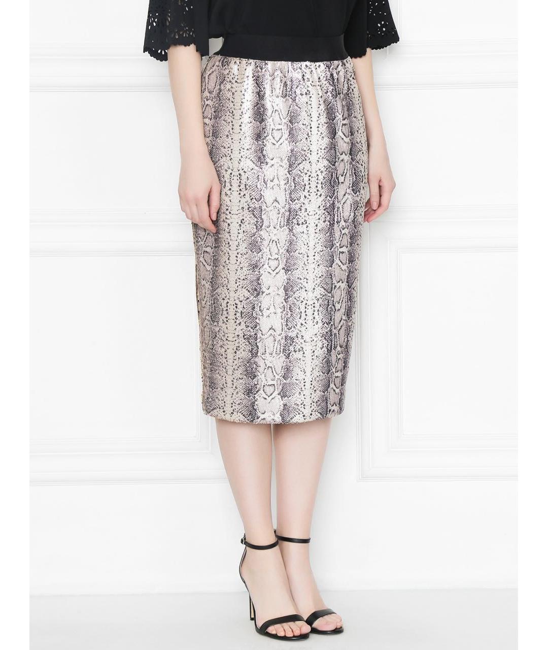 MAX MARA Мульти полиэстеровая юбка миди, фото 5