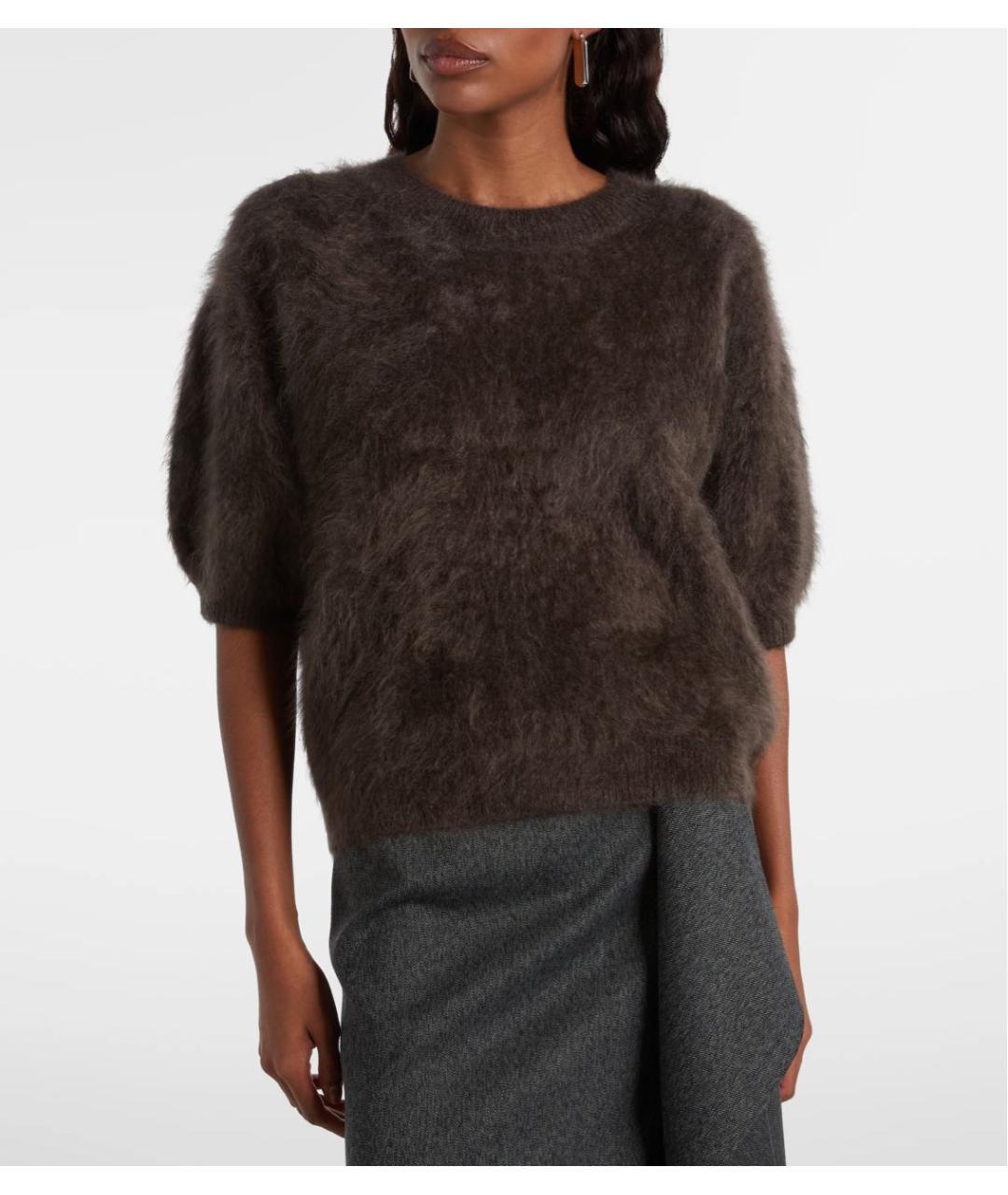 LISA YANG Коричневый кашемировый джемпер / свитер, фото 3
