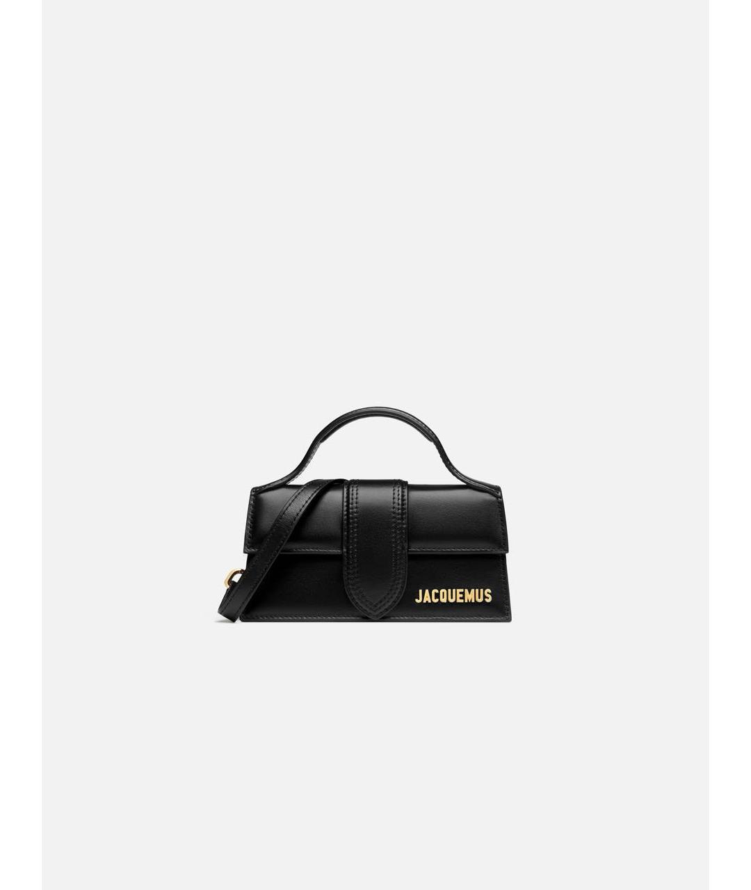 JACQUEMUS Черная кожаная сумка через плечо, фото 2