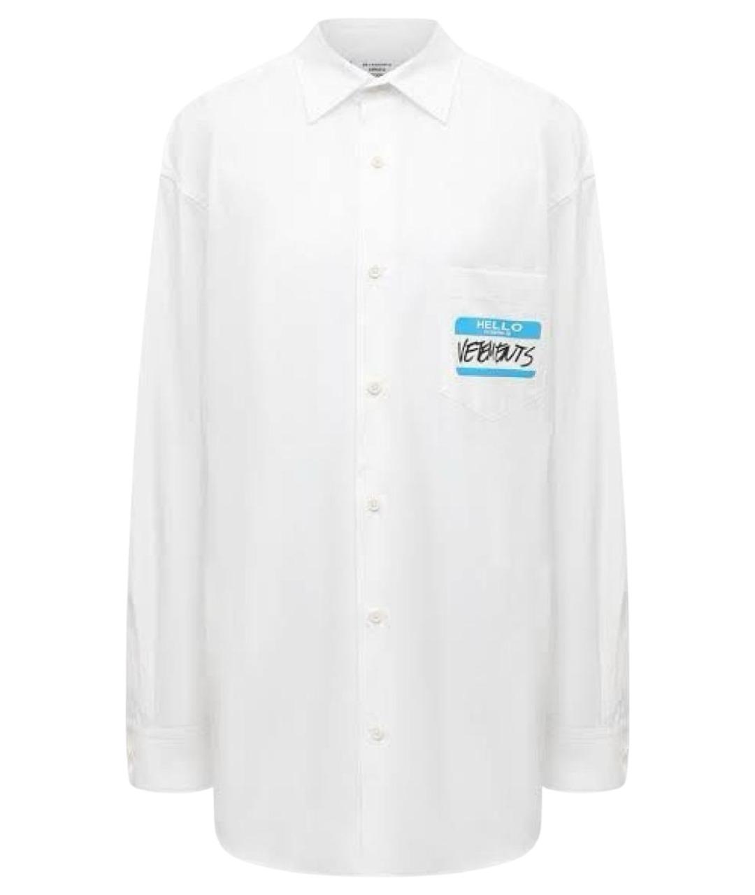 VETEMENTS Белая хлопковая рубашка, фото 1