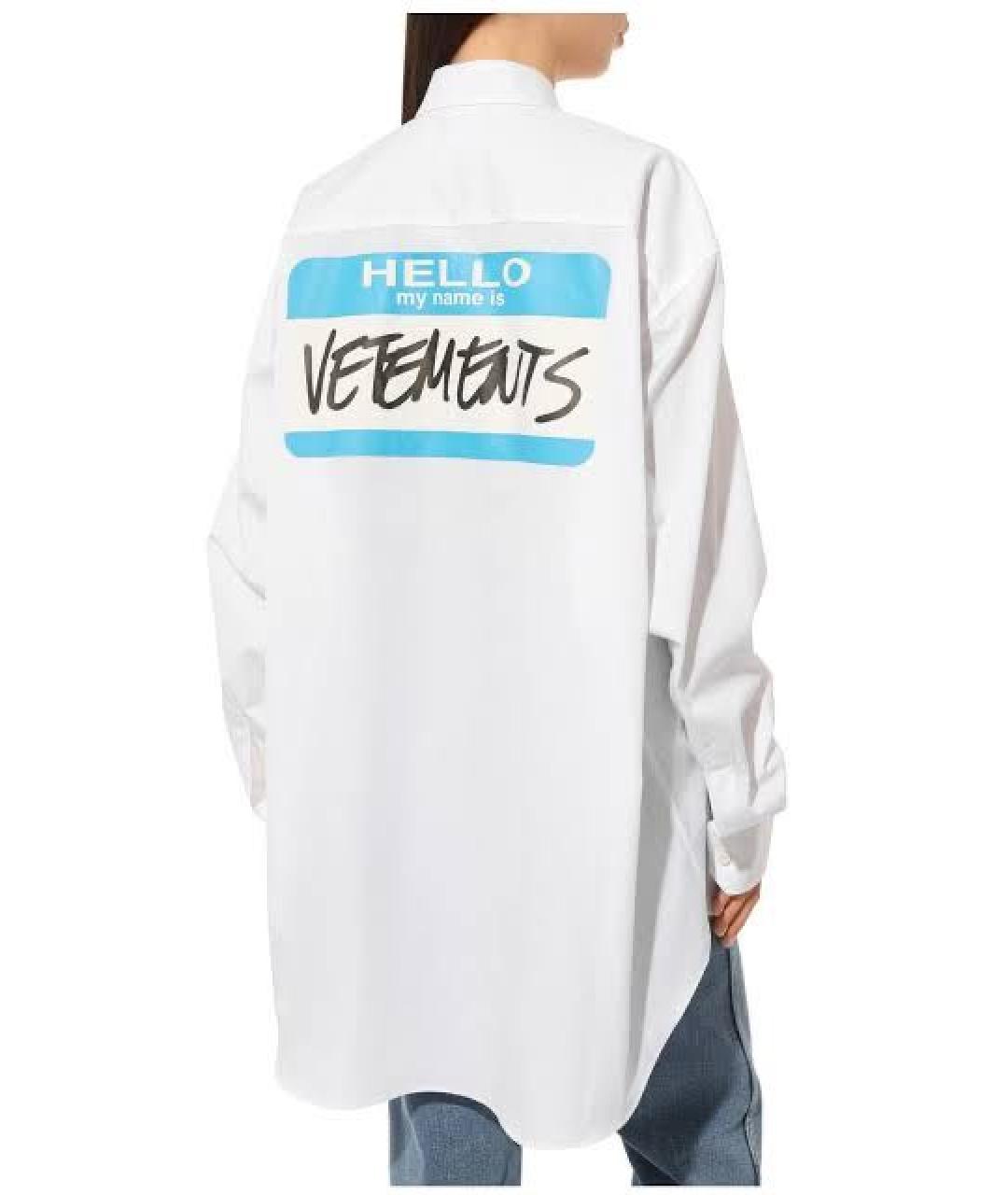 VETEMENTS Белая хлопковая рубашка, фото 3