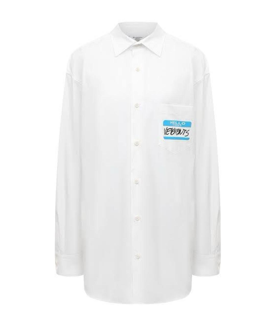 VETEMENTS Белая хлопковая рубашка, фото 4