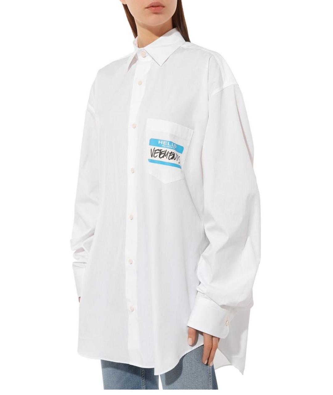 VETEMENTS Белая хлопковая рубашка, фото 2