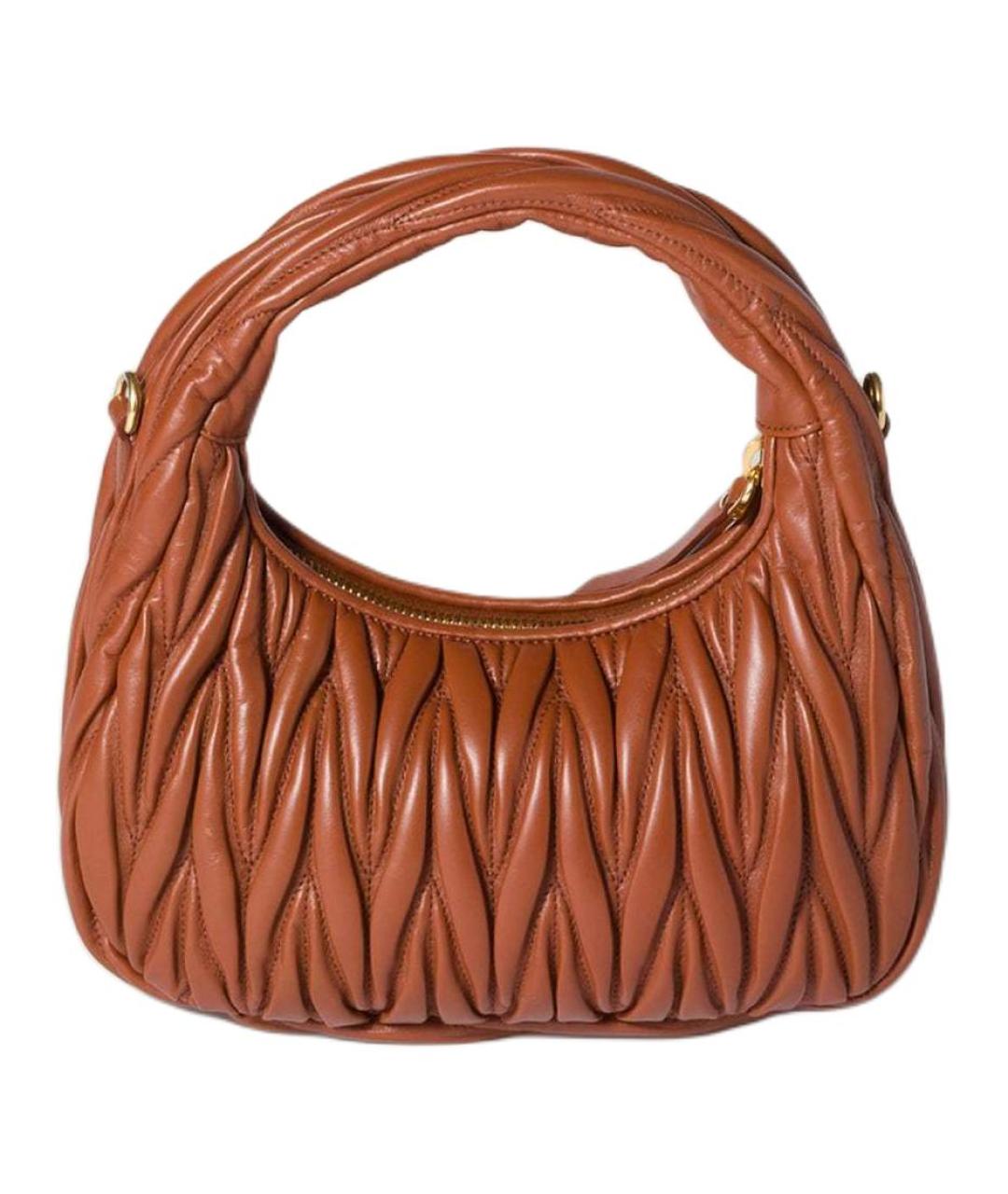 MIU MIU Коричневая кожаная сумка через плечо, фото 3