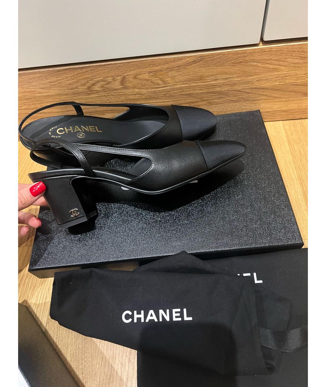 CHANEL Черные кожаные туфли, фото 5