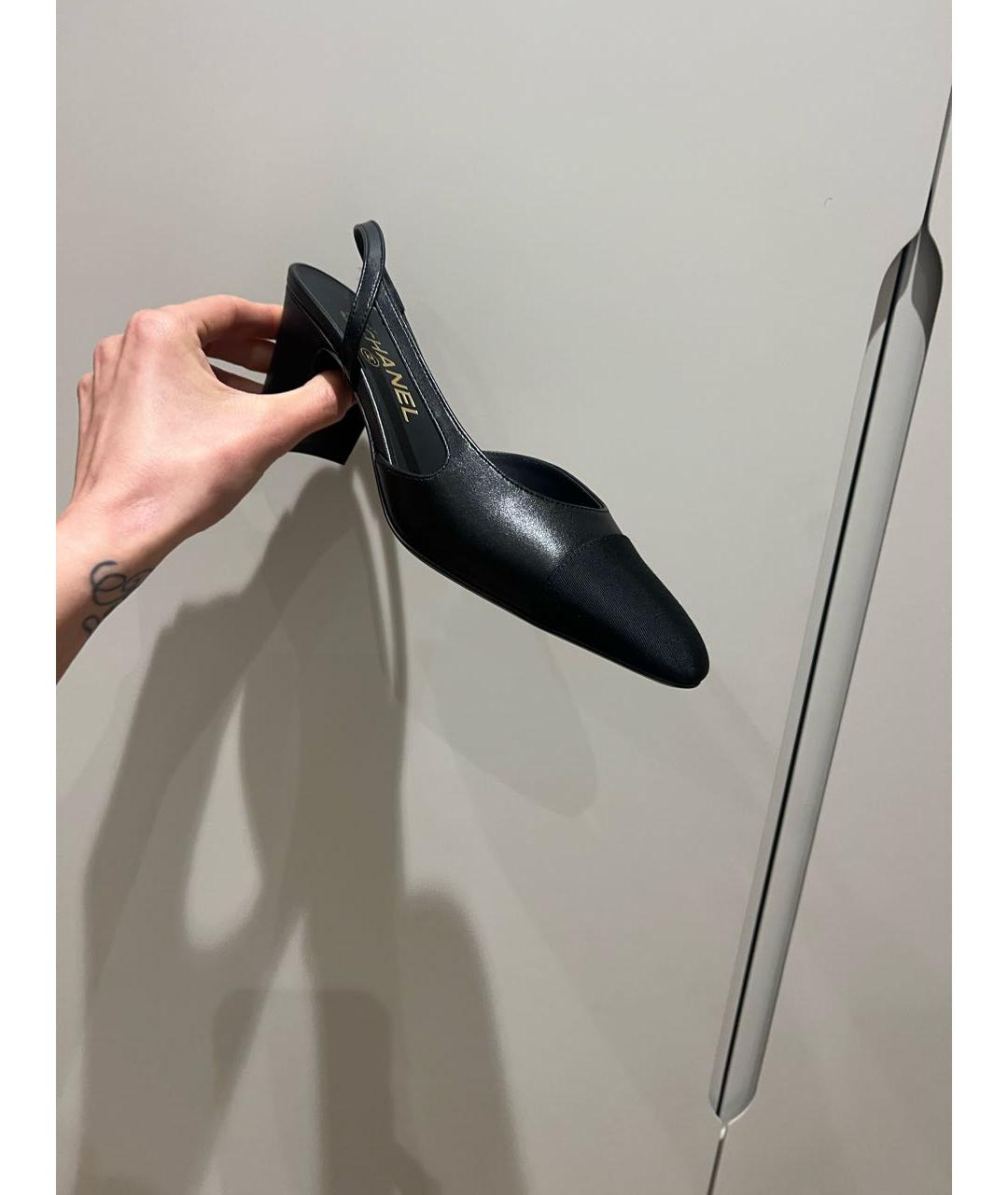 CHANEL Черные кожаные туфли, фото 8