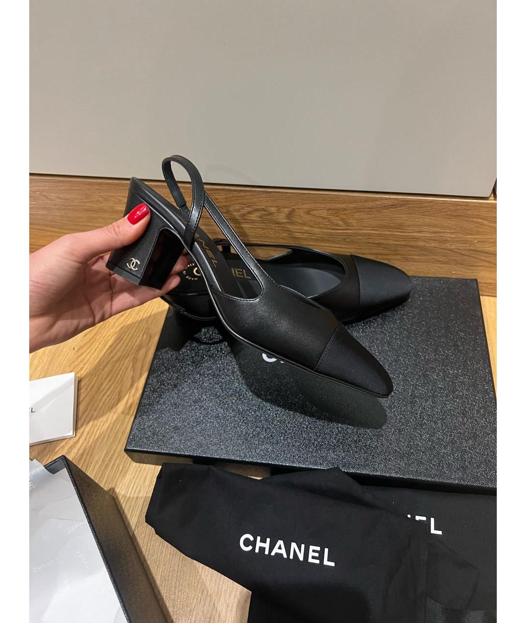 CHANEL Черные кожаные туфли, фото 9