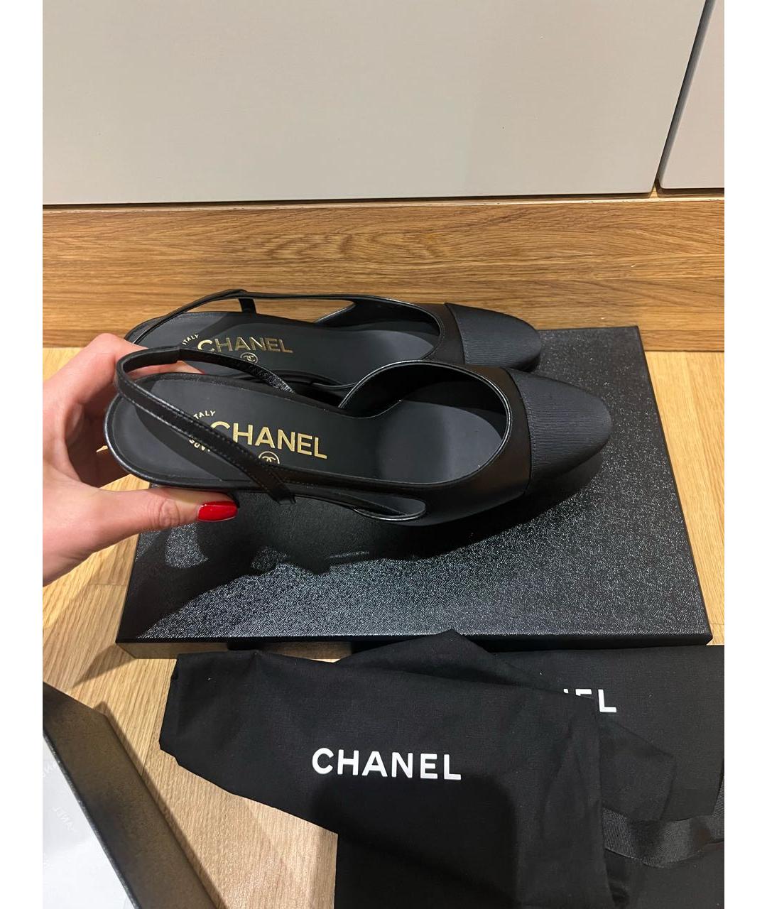 CHANEL Черные кожаные туфли, фото 3