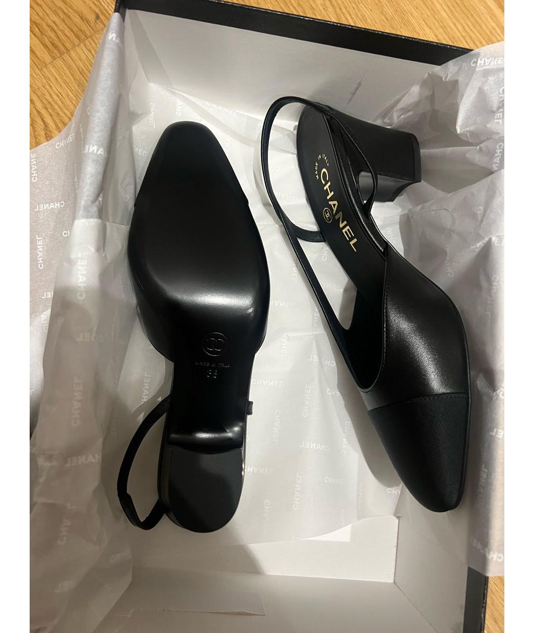 CHANEL Черные кожаные туфли, фото 7
