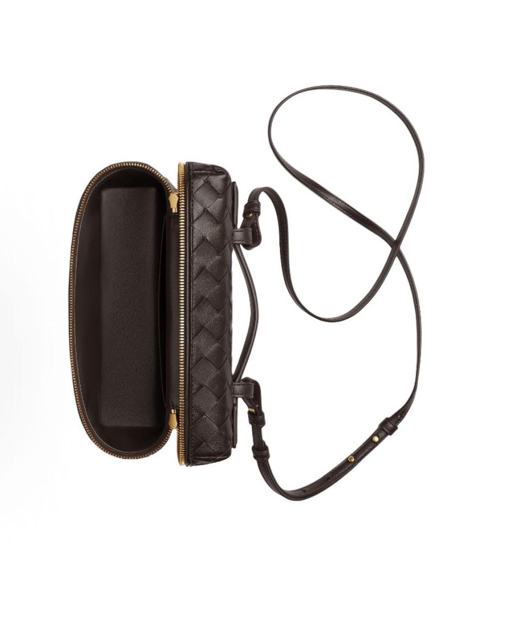 BOTTEGA VENETA Коричневая кожаная сумка через плечо, фото 4