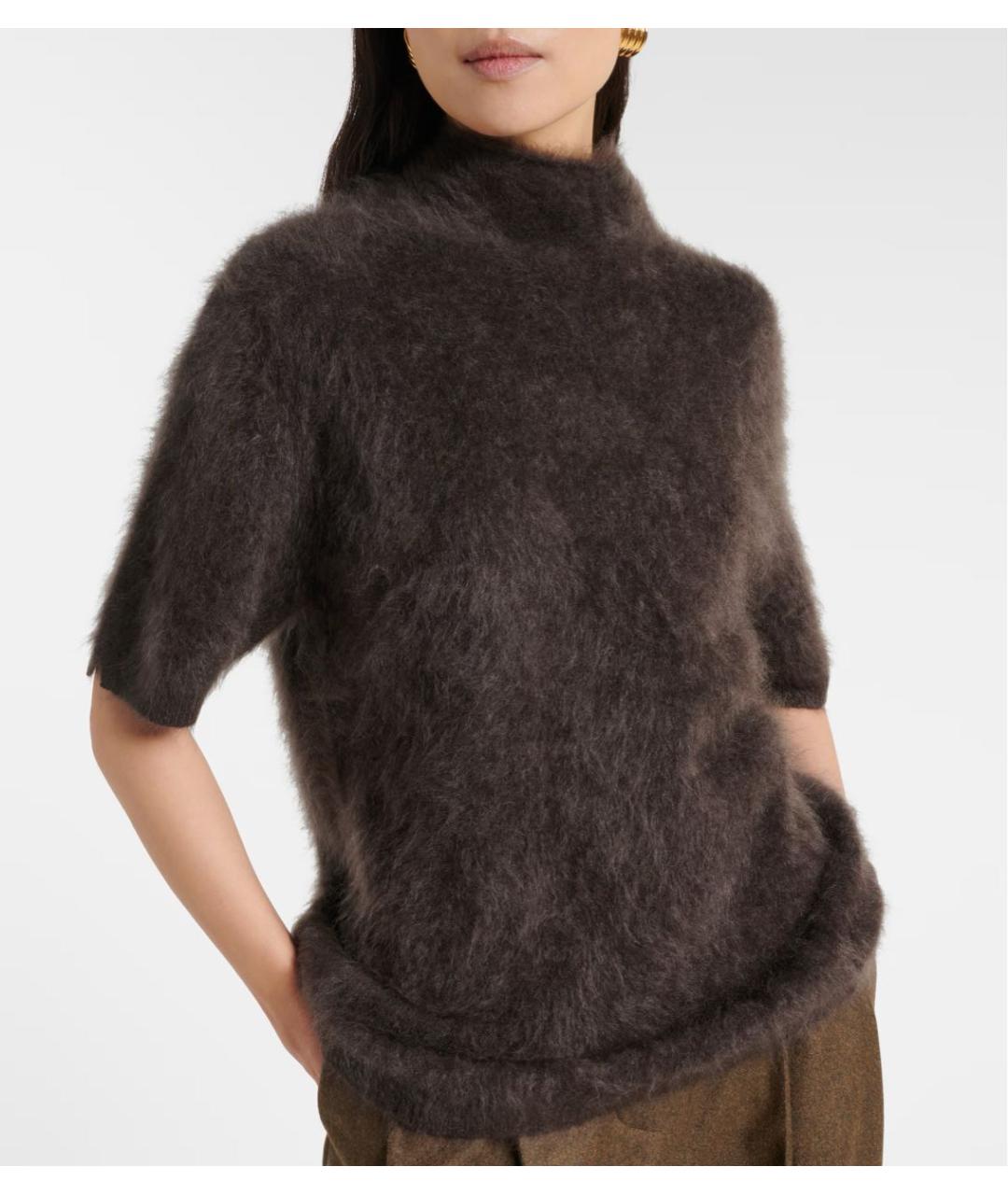 LISA YANG Коричневый кашемировый джемпер / свитер, фото 3