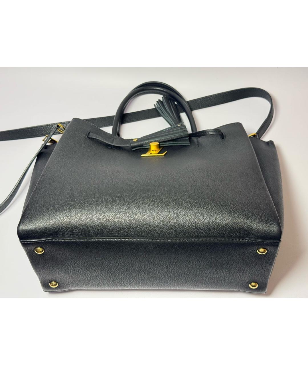 LOUIS VUITTON Черная кожаная сумка через плечо, фото 7