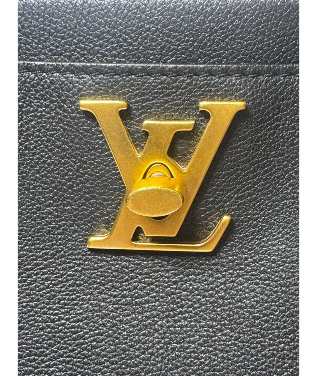 LOUIS VUITTON Черная кожаная сумка через плечо, фото 6