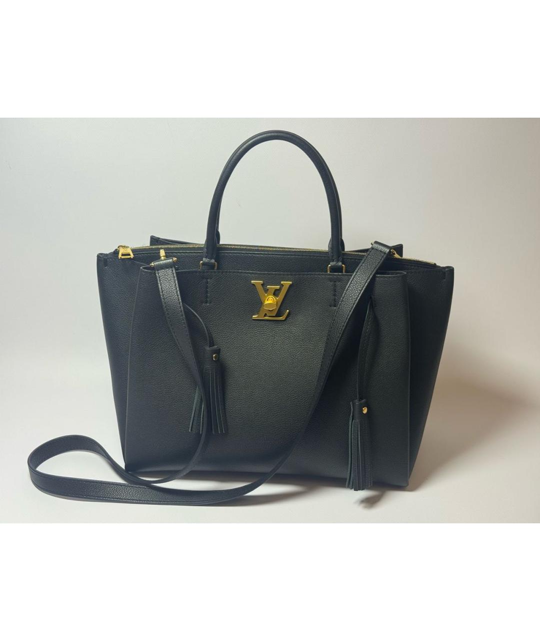 LOUIS VUITTON Черная кожаная сумка через плечо, фото 9