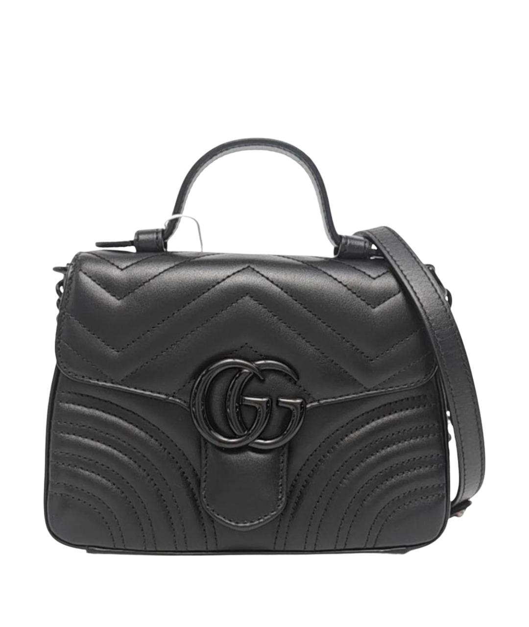 GUCCI Черная кожаная сумка через плечо, фото 1