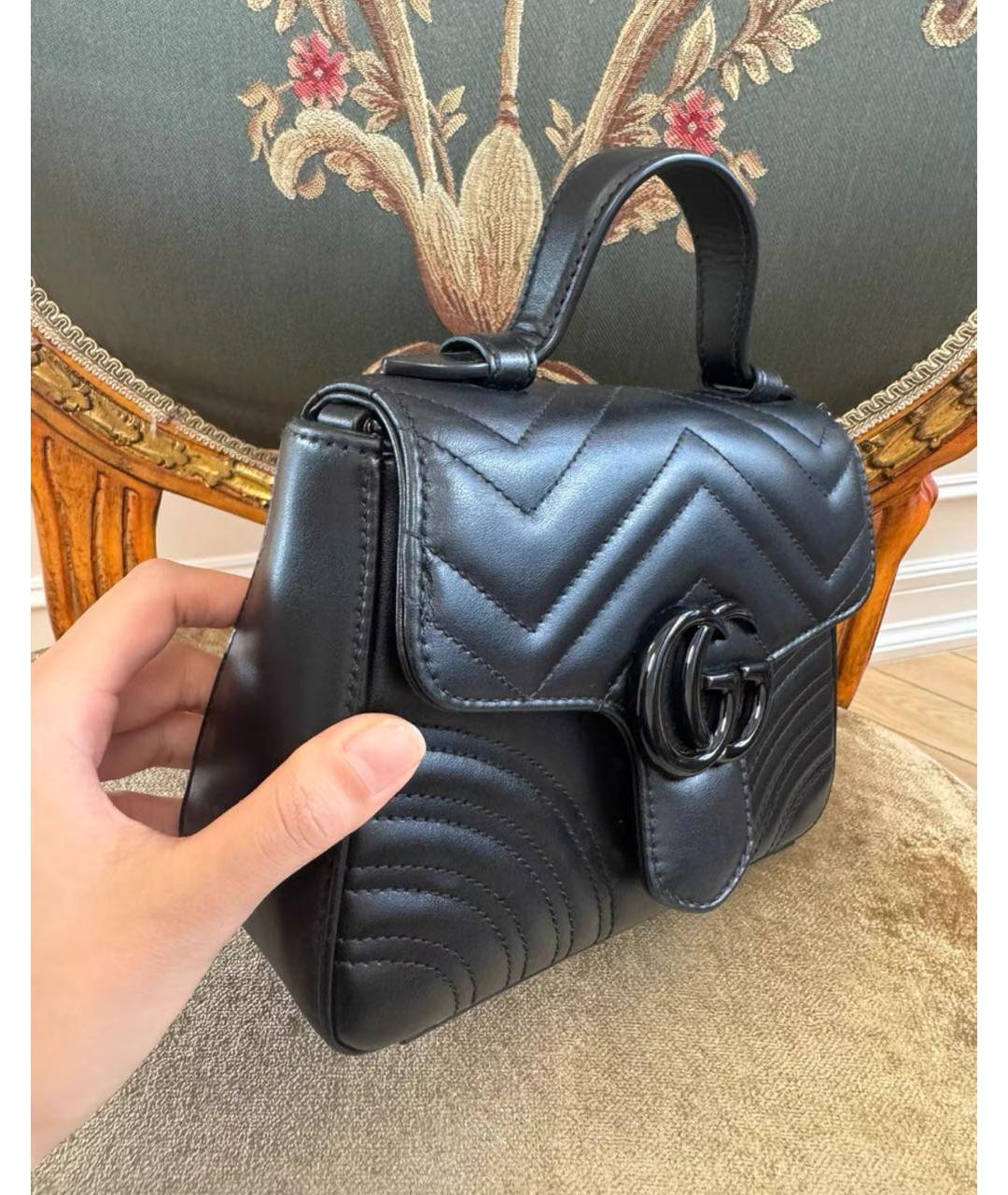 GUCCI Черная кожаная сумка через плечо, фото 3