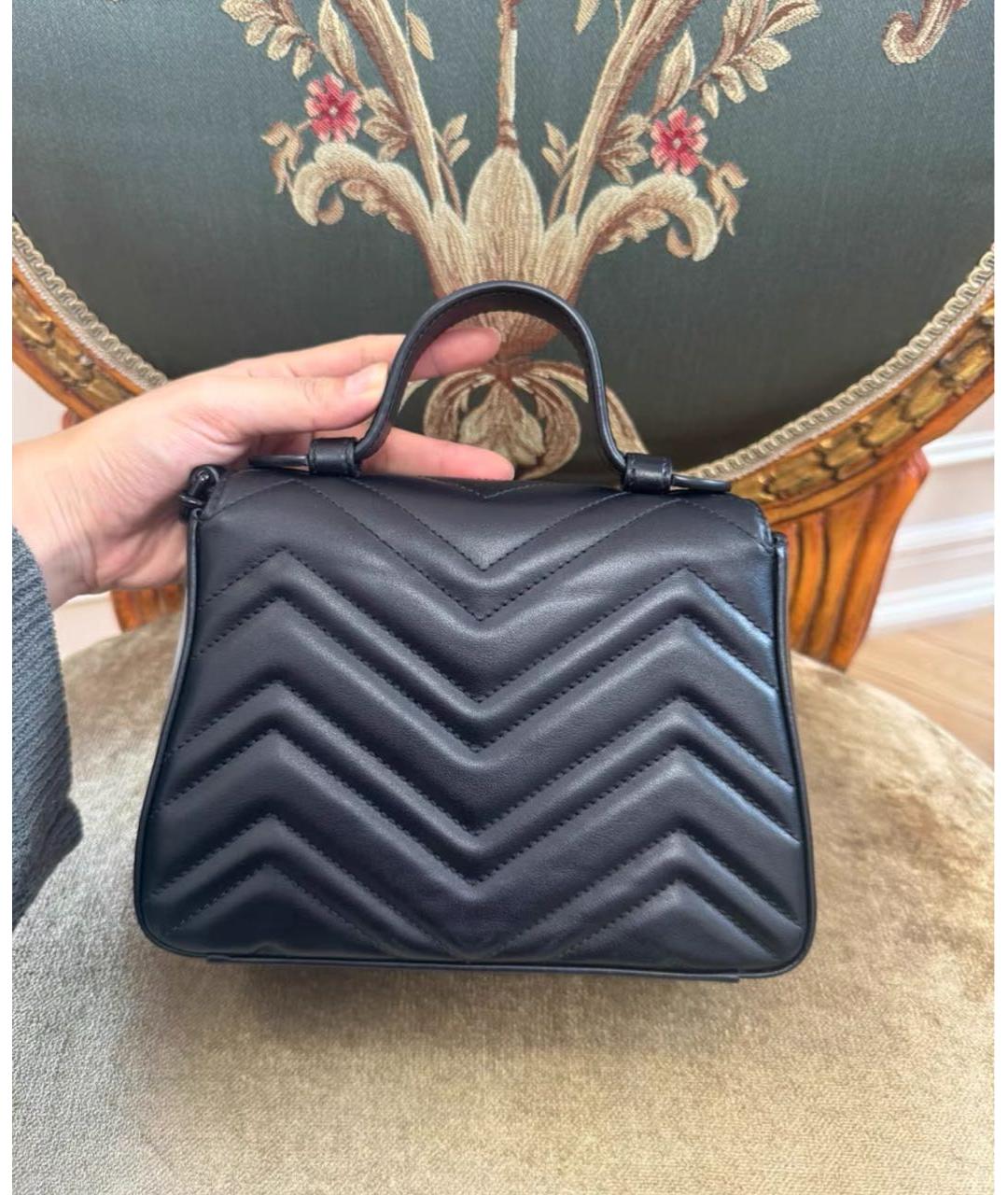 GUCCI Черная кожаная сумка через плечо, фото 4