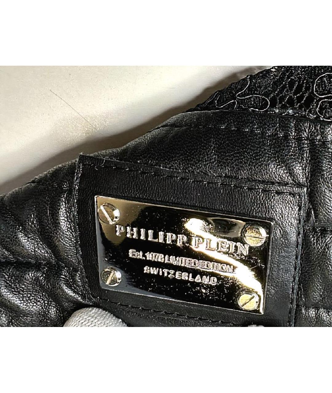 PHILIPP PLEIN Черный кожаный жилет, фото 7