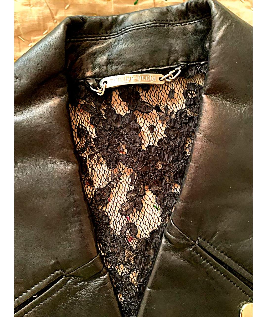 PHILIPP PLEIN Черный кожаный жилет, фото 3