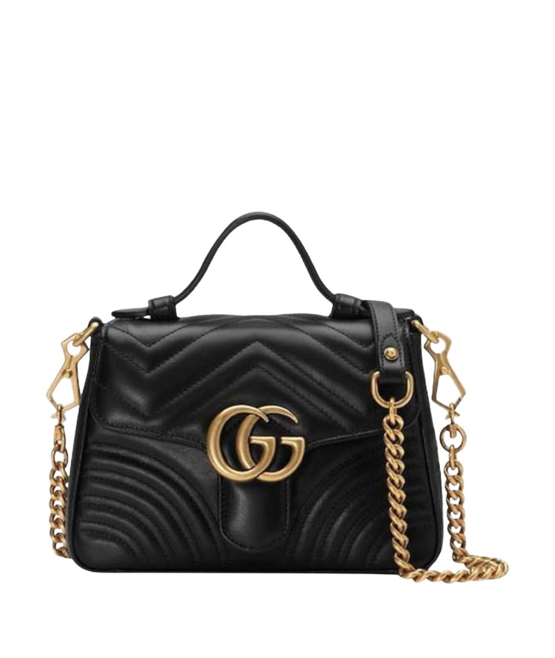 GUCCI Черная кожаная сумка через плечо, фото 1