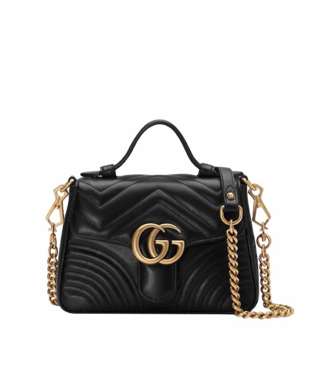 GUCCI Черная кожаная сумка через плечо, фото 5