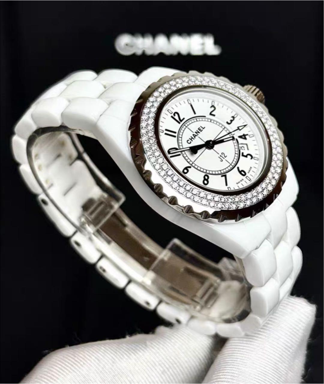 CHANEL Белые керамические часы, фото 3