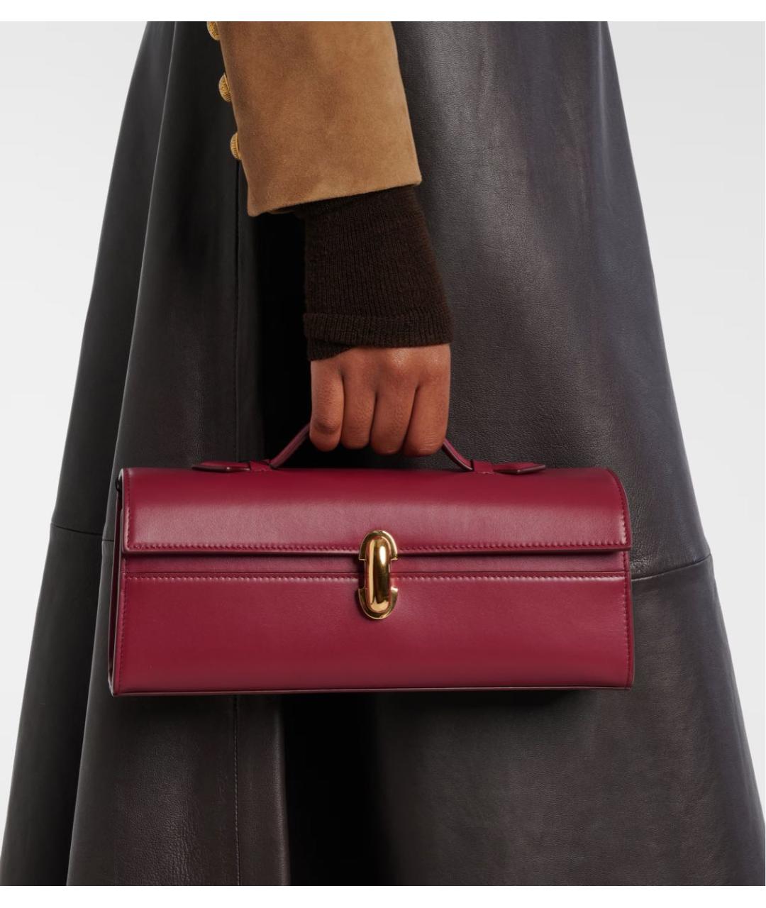 Savette Бордовая кожаная сумка с короткими ручками, фото 2