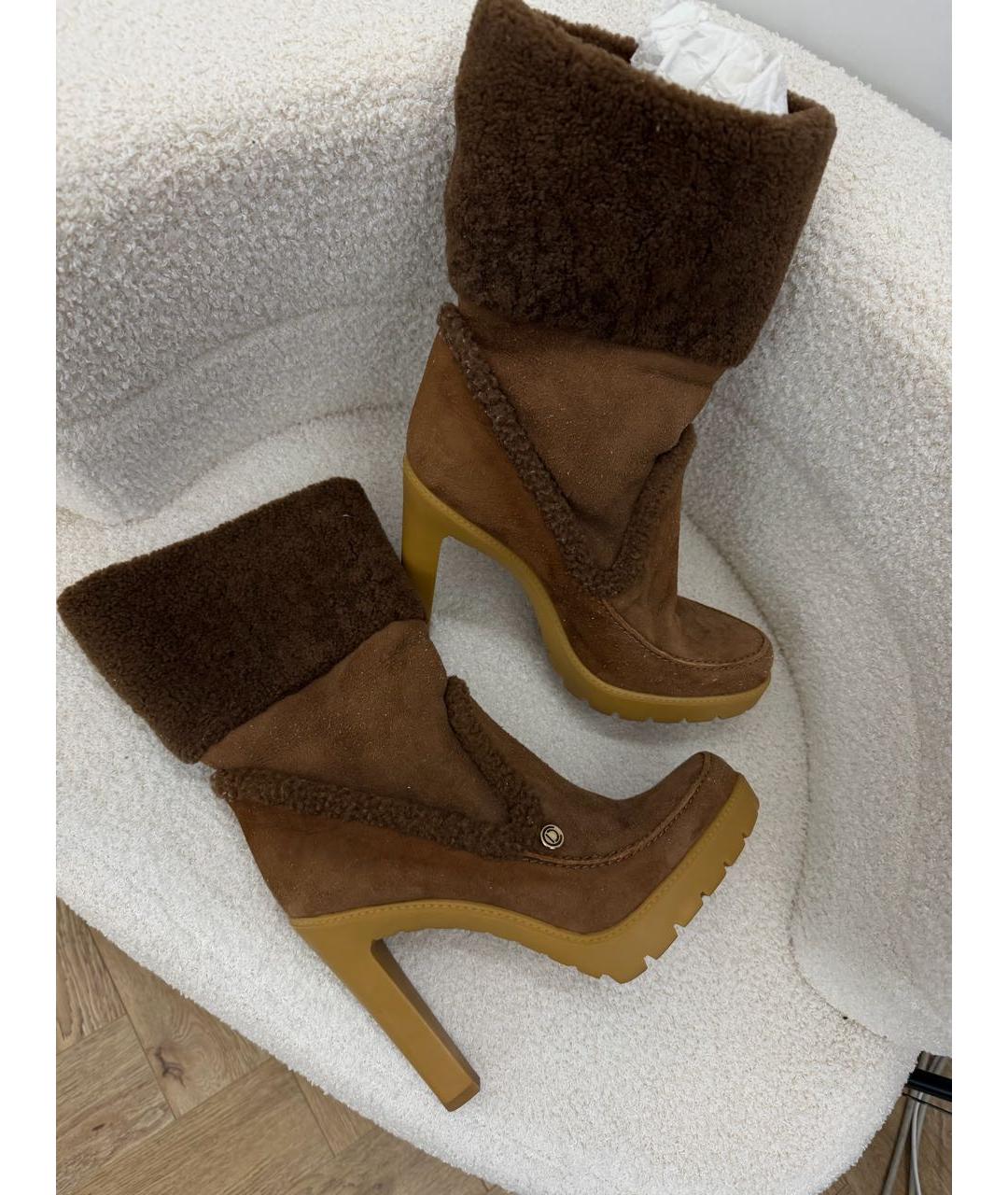 CHRISTIAN DIOR Коричневые замшевые ботильоны, фото 2