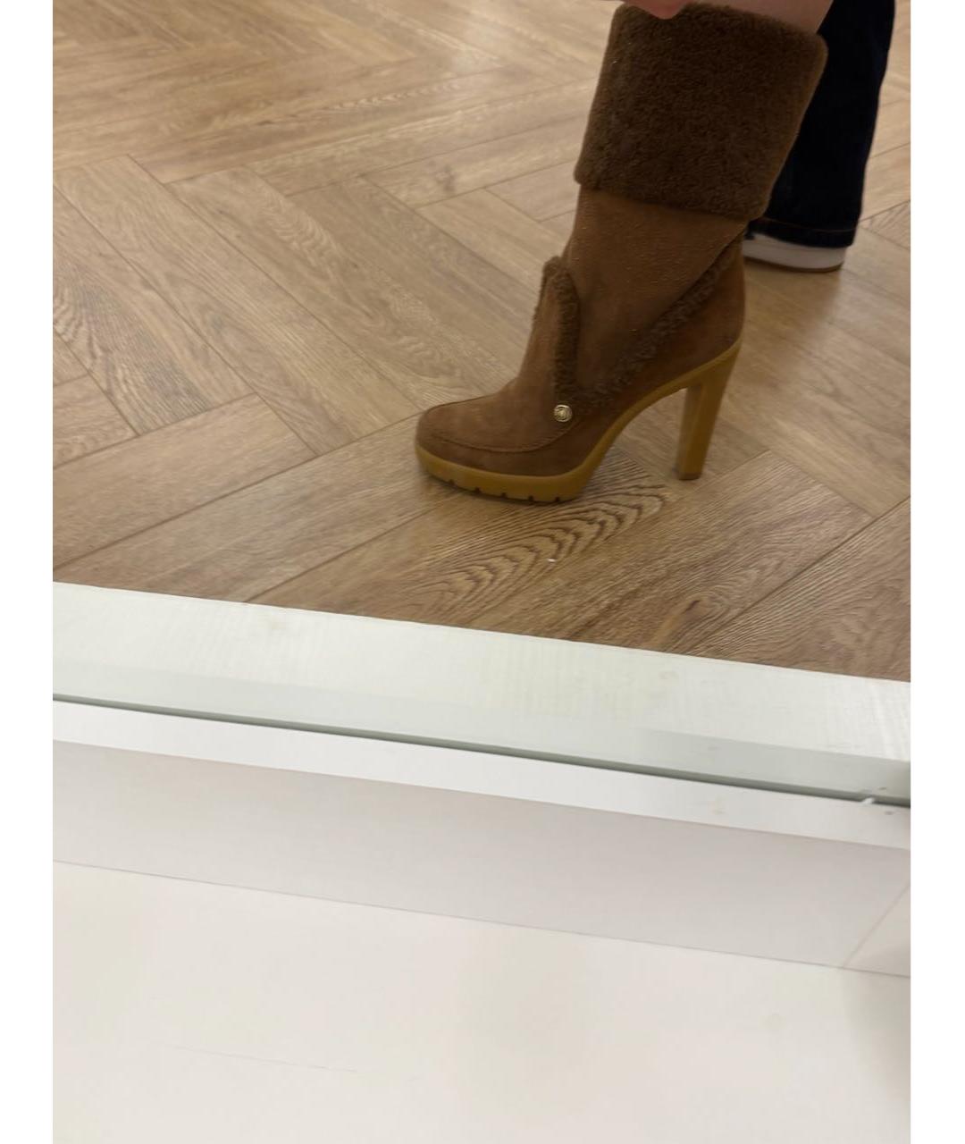 CHRISTIAN DIOR Коричневые замшевые ботильоны, фото 3