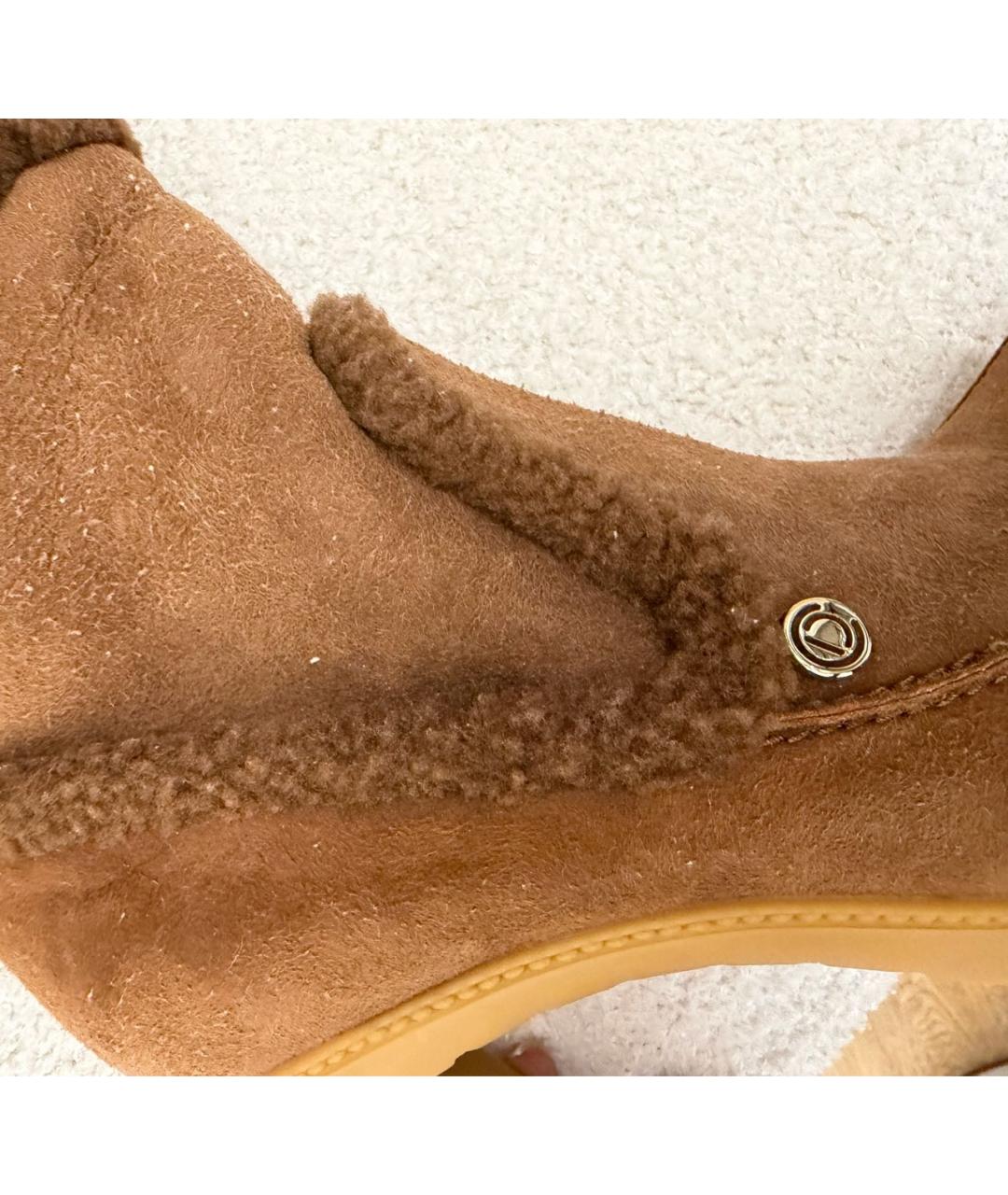 CHRISTIAN DIOR Коричневые замшевые ботильоны, фото 5