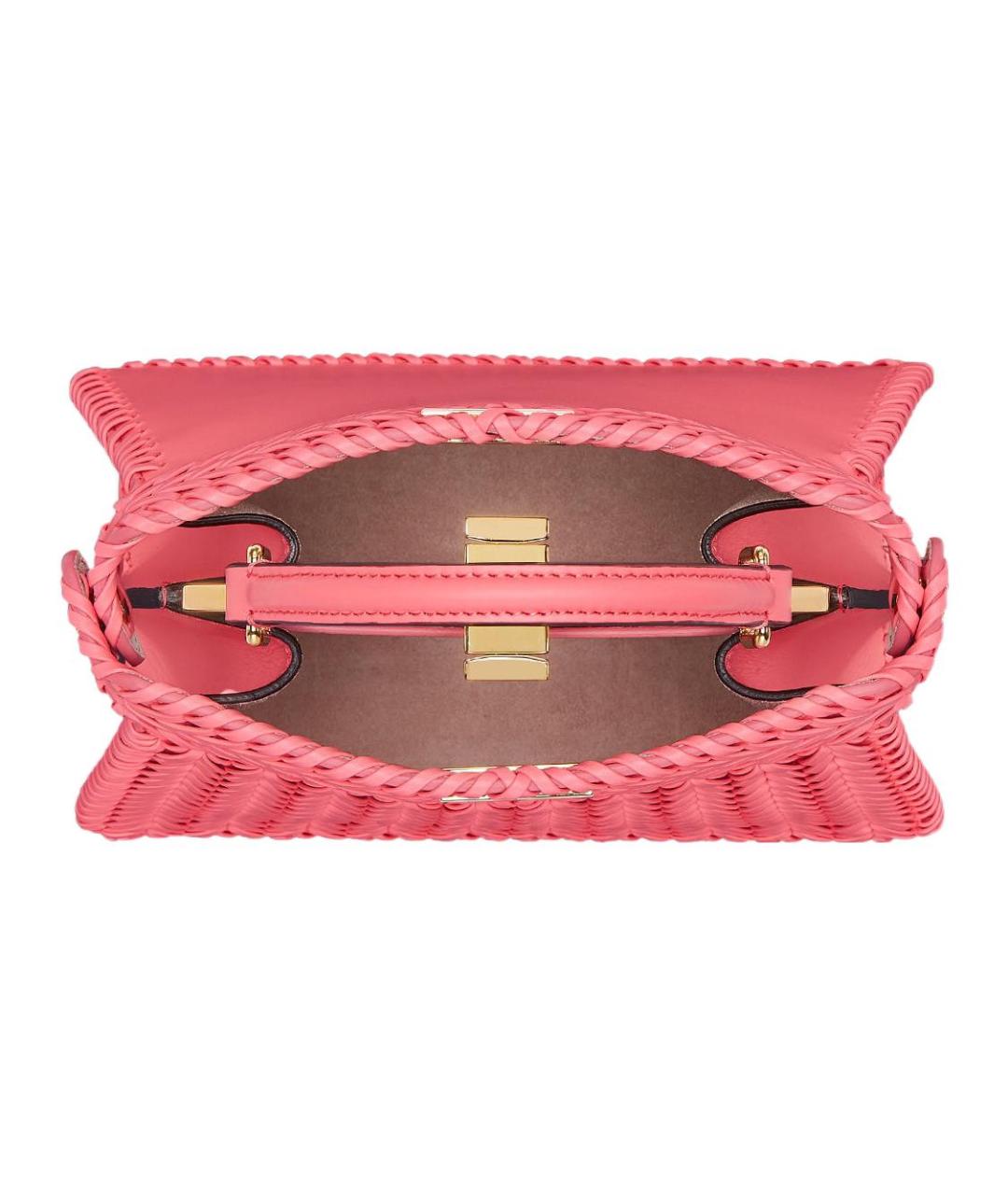 FENDI Розовая пелетеная сумка через плечо, фото 5