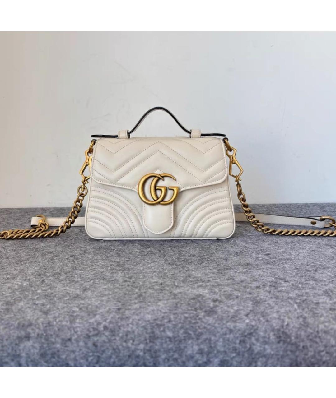 GUCCI Бежевая кожаная сумка через плечо, фото 2