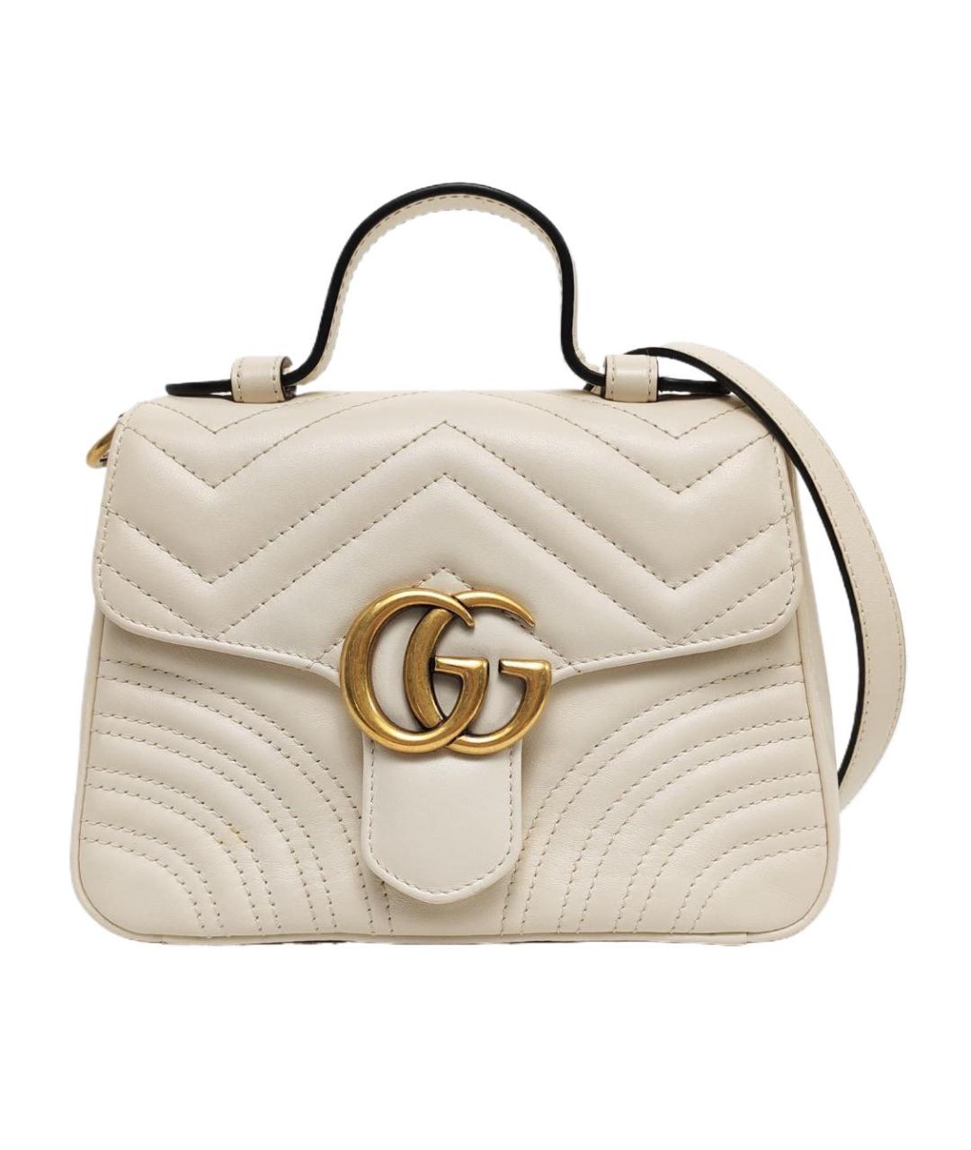 GUCCI Бежевая кожаная сумка через плечо, фото 5