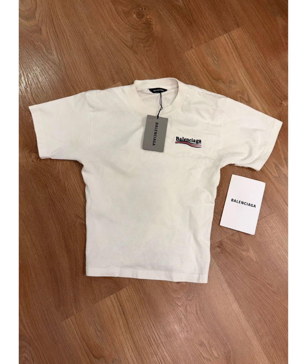 BALENCIAGA Белый хлопковый детская футболка / топ, фото 5