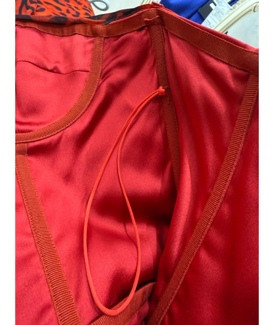 DOLCE&GABBANA Красное шелковое коктейльное платье, фото 6