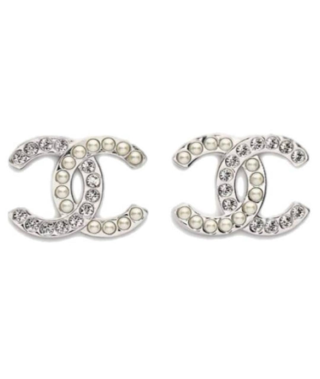 CHANEL Серебряные металлические серьги, фото 1