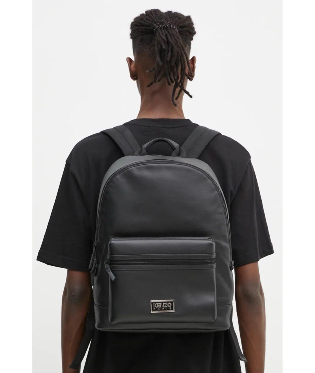 KENZO Черный кожаный рюкзак, фото 5