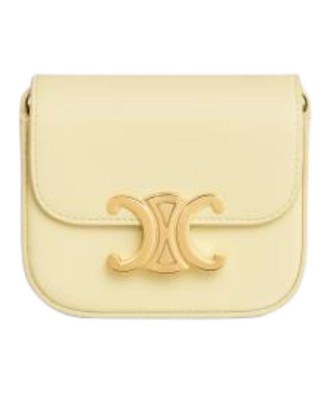 CELINE Желтая кожаная сумка через плечо, фото 1