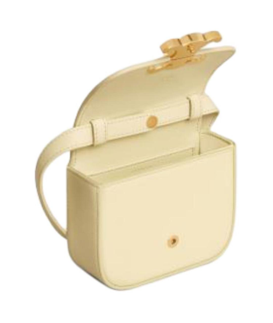 CELINE Желтая кожаная сумка через плечо, фото 5