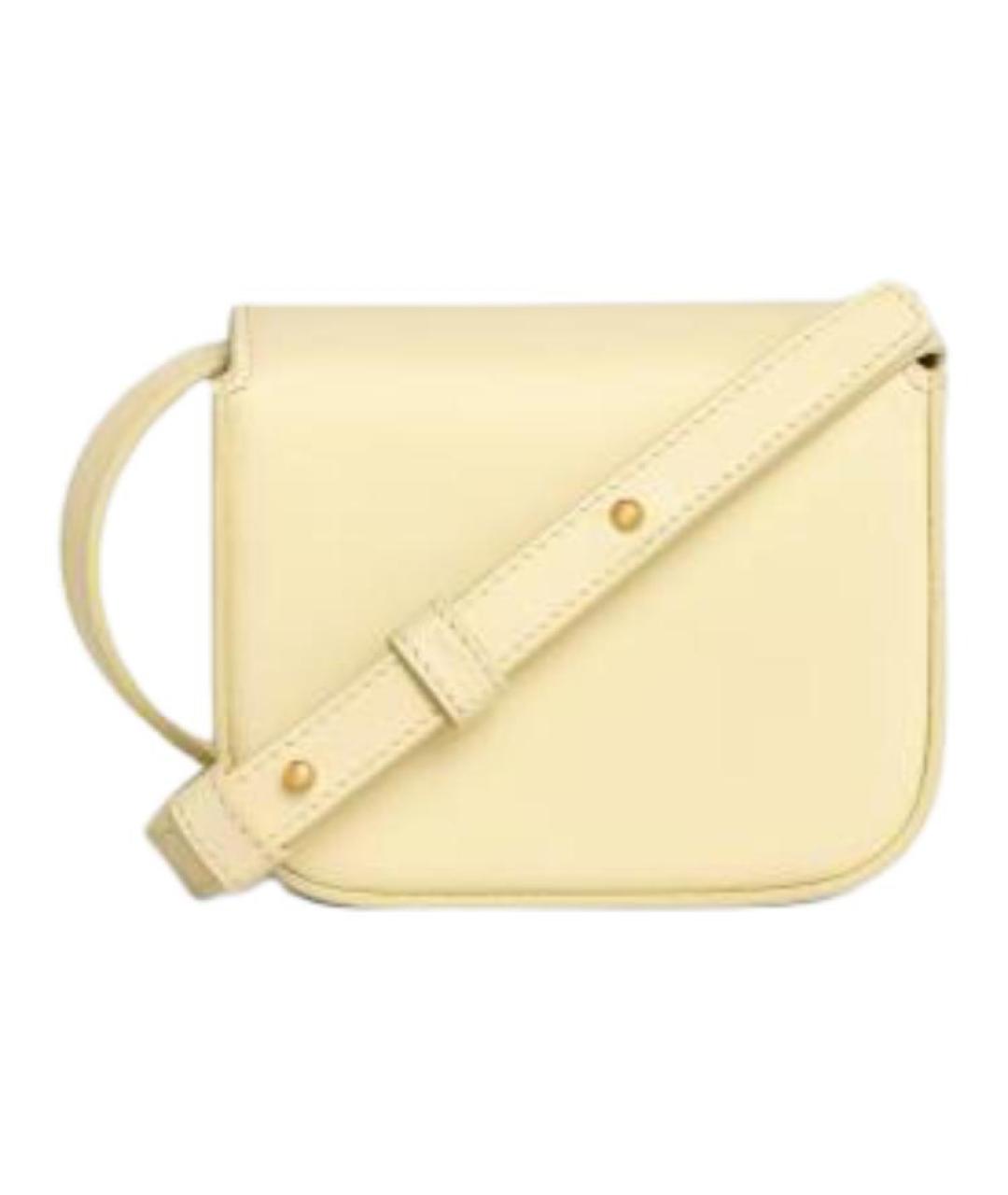 CELINE Желтая кожаная сумка через плечо, фото 4