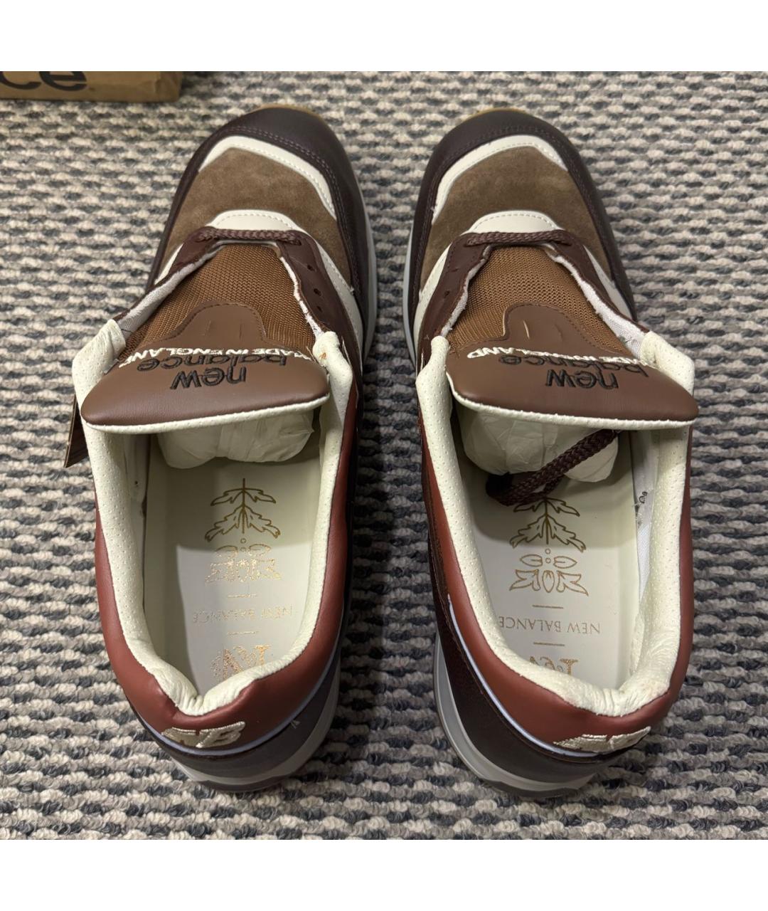 NEW BALANCE Коричневые кожаные низкие кроссовки / кеды, фото 3